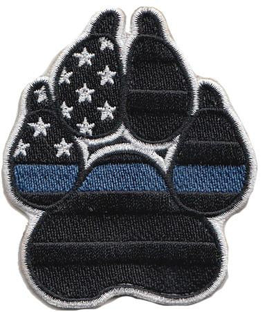 Blacked Out US K-9 / K9 Paw with TBL - 2 Pack
